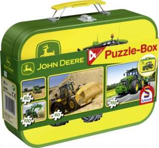 John Deere 4 in a box Jigsaw Set   with reusable box from Schmidt 