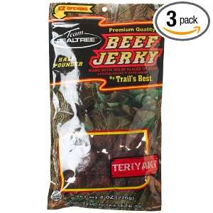 Team Realtree Teriyaki Beef Jerky, 8 Ounce Packages (Pack of 3 