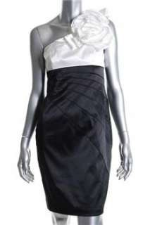 Niteline NEW Petite Versatile Dress Black BHFO Ruffled 8P  