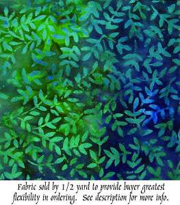 108 Wide Lagoon Leaf Batik Backing  