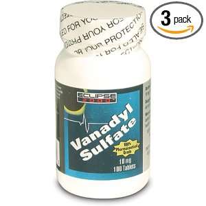   Supplements Vanadyl Sulfate 10mg 100t, Bottle (Pack of 3) Health