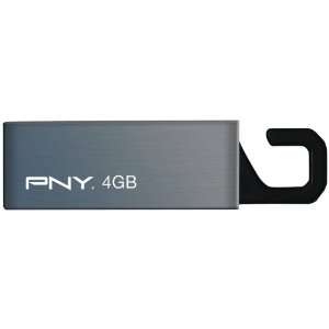  PNY P FDU4GBCL EF/GRY CLIP ON ATTACHE USB DRIVE (4 GB 