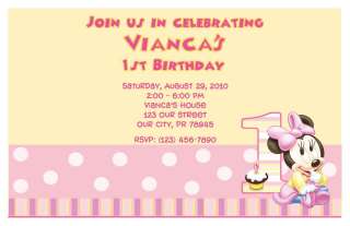 10 Baby Minnie Mouse Personalized Birthday Invitations  