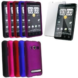 5x New Rubber Hard Case Cover FOR Sprint HTC EVO 4G + LCD Filter