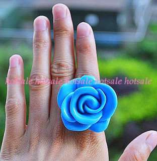 wholesale 50pcs rose flower top grade resin rings Rs004  