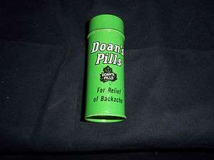     EMPTY TIN GREEN PILL BOTTLE   CLASSIC BACK PAIN RELIEF   