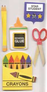 Keepsake School Supplies Crayons Scissors Glue Stickers  