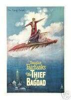 THE THIEF OF BAGDAD MOVIE POSTER Douglas Fairbanks RARE  