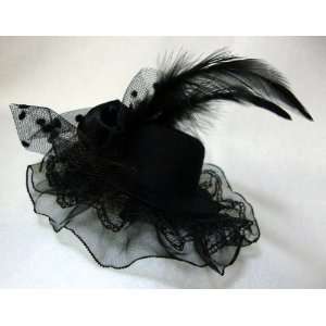  NEW Mini Black Top Hat with Lace, Limited. Beauty