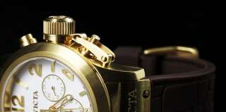   Mens Corduba Collection Elegant Chronograph Gold Tone Brown Watch NEW