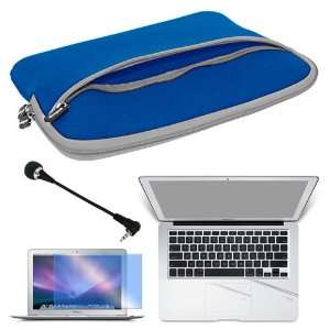   Screen Protector + Laptop Glove Case BLUE + Mini 3.5mm Flexible