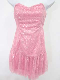 NWT C.W. DESIGNS Pink Sequin Strapless Dress Sz L $199  