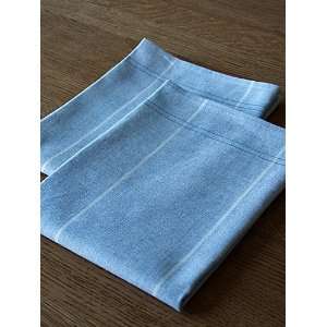   Set of 2 Blue Due Linen Cotton Kitchen Towels Florence
