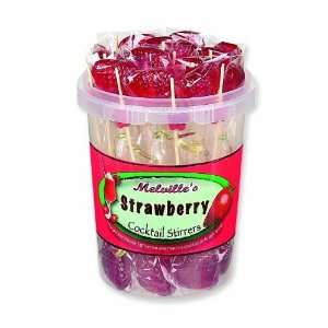   Candy Lollipops, Strawberry Stirrers, 0.4 Ounce Lollipops (Pack of 24