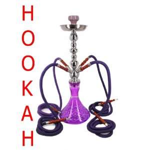   Pipe Nargila Water Shisha Pipes Huka Hooka 24 4 Hose Purple Glass