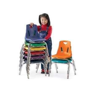 Berries Plastic Chair W/Chrome Plated Legs   16 Ht   Green   School 