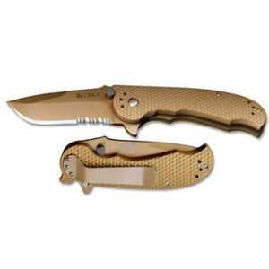 Columbia River Knife & Tool Lightfoot M1 folding Knife Tan Titanium 