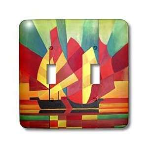 Taiche Acrylic Art   Boats Contemporary Abstract   Light Switch Covers 