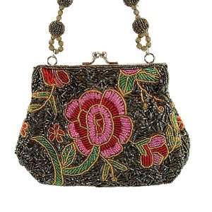  Kennymarket Designer Olive Rose Beaded Evening Bag Purse 