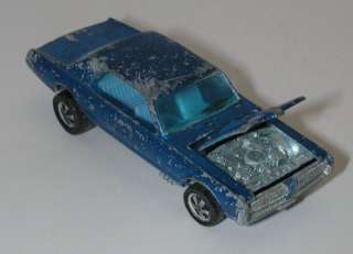 Redline Hotwheels Blue 1968 Custom Cougar Painted Tooth  