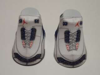 Nike Air Jordan Retro 3 Infant Booties Socks 0 6M WHITE/ CEMENT GRAY 