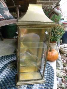 Beautiful Vintage Wall Mount Brass Curio Cabinet  