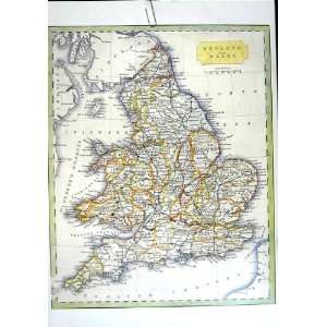   1990 Map England Wales Surrey Kent York Durham Devon