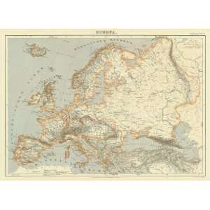 Lange 1870 Antique Map of Europe