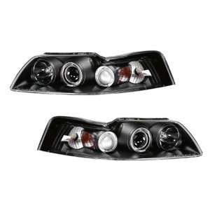    Black Projector with Amber Reflectors Headlights 533B2 Automotive