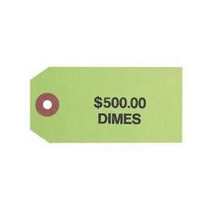 MMF Industries 2100706C02 Small Coin Bag I.D. Tags   Standard, Dimes 