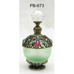  Glass Perfume Bottle Color Stones & Beads Round Shape 