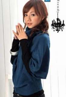Women Korea Batty Sleeve Pullover Sweater Black GC26  
