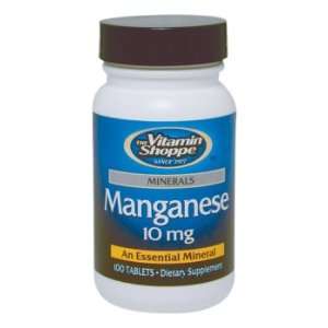  Vitamin Shoppe   Manganese, 10 mg, 100 tablets Health 
