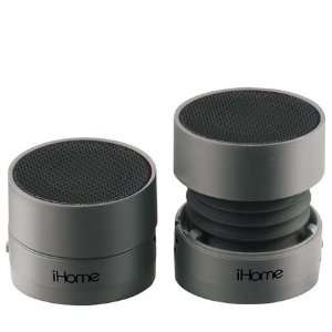  NEW IHOME IHM78G GREY MINI STEREO SPEAKERS FOR LAPTOP IPOD 