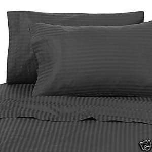 600TC 2 pairs (4pc) Stripes Black King Pillowcases 100% 