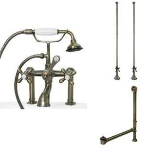   with Hand Shower, Supplies for Copper Pipe, and Drain   Antique Brass