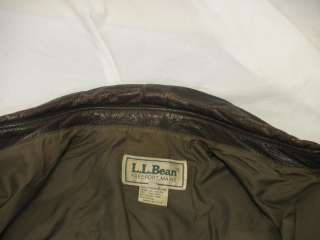 80s Vintage LL Bean Distressed Bomber Flight USA Made Leather Jacket 