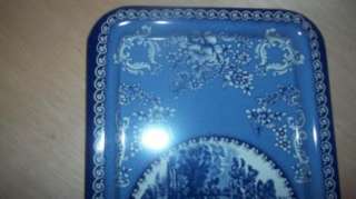 Daher Decorated Ware Retangle Tray Blue and White Oriental serving 