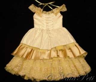 FLOWER GIRL PAGEANT PARTY HOLIDAY DRESS 2971 BEIGE SIZE 4  