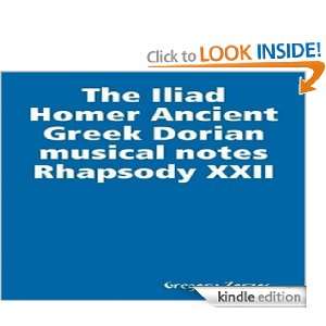 The ILIAD by Homer Greek Dorian musical notes Rhapsody XXII Gregory 