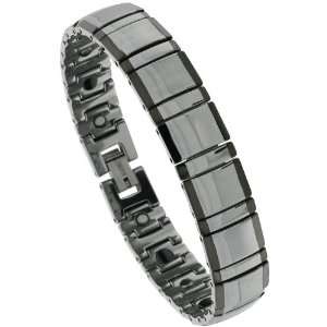   Bio Magnetic Bar Bracelet w/ Black Edges, 1/2 in. (12mm) in width
