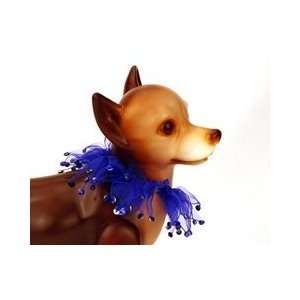  Slip On Blue Rhinestone Party Collar Boa for Dogs (Blue 