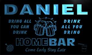 DANIEL Family Name Home Bar Beer Mug Cheers Neon Light Sign  