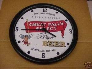 Great Falls Select Beer 10 Wall Clock ( Montana )  