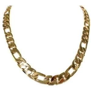  Mens 24k Gold Layered GL Figaro 20mm Link Chain Necklace 