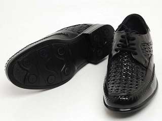 Mens real Leather stitch mesh Lace Up Oxford dress shoe  