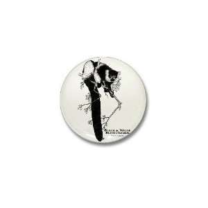  Black White Ruffed Lemur Wildlife art Mini Button by 