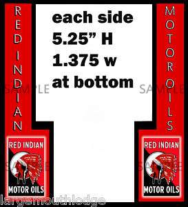 RED INDIAN MOTOR OIL FRONT DECAL NORTHWESTERN GUMBALL  