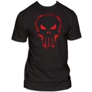   Marvel Comics The Punisher Red Logo Fitted Jersey T shirt Clothing
