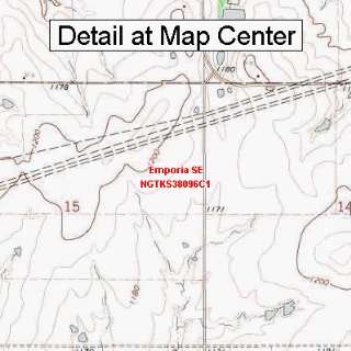   Topographic Quadrangle Map   Emporia SE, Kansas (Folded/Waterproof